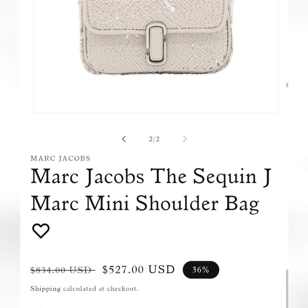 MARC JACOBS The SHOULDER BAG -  Sequin J Embellished - Picture 6 of 16
